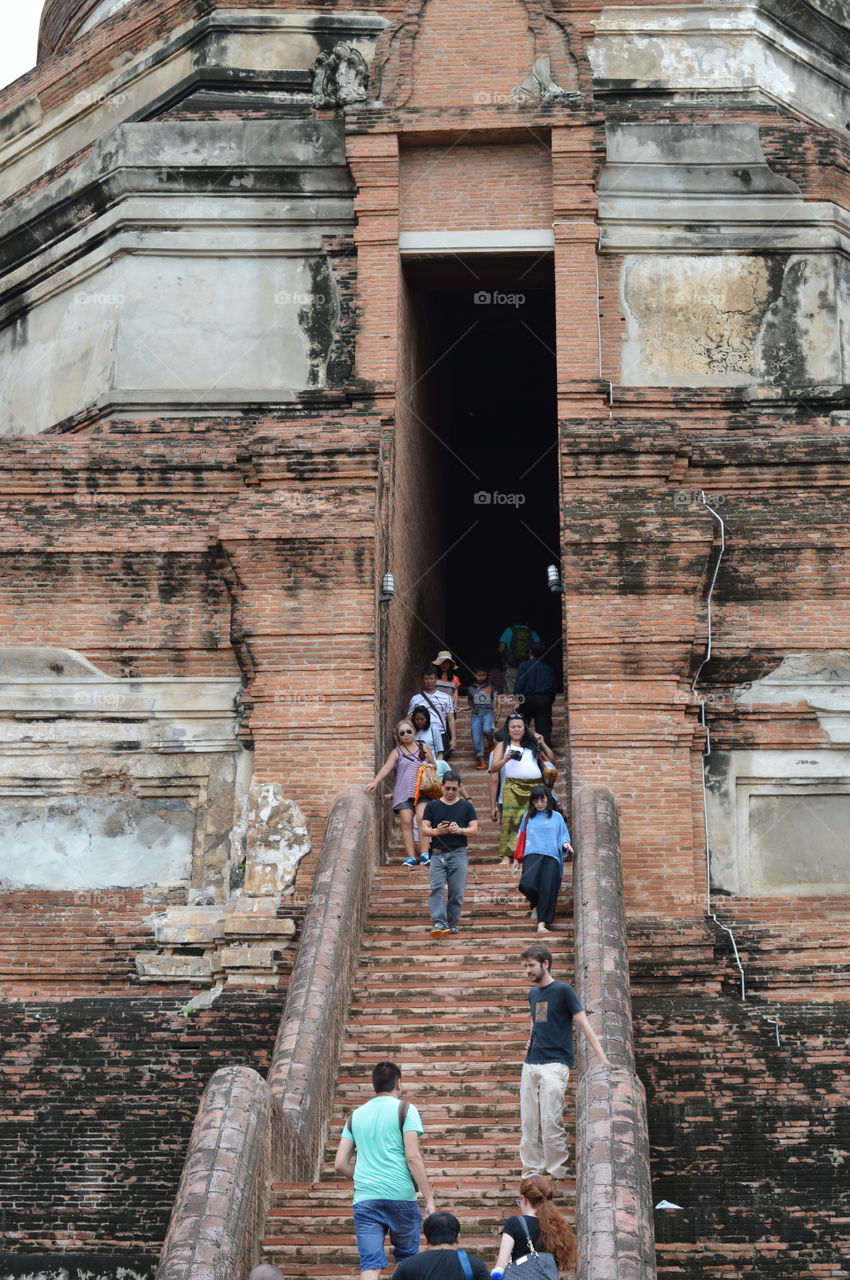 temple steps bangkok thailand