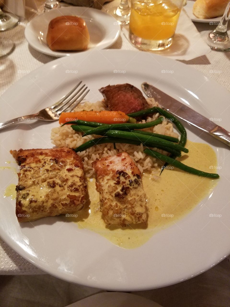 fish and steak dinner wedding stlye