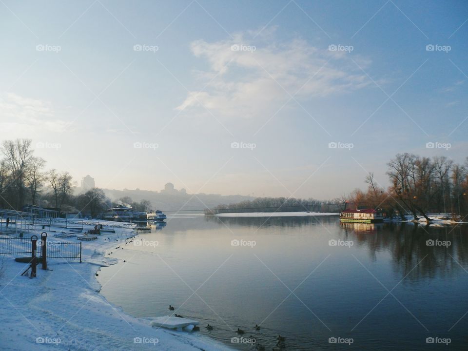 winter landscape of the Dnieper River, Kiev