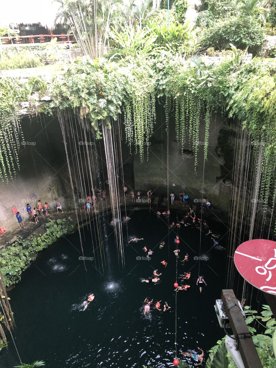 The majestic view of the cenote at Ik Kil  
