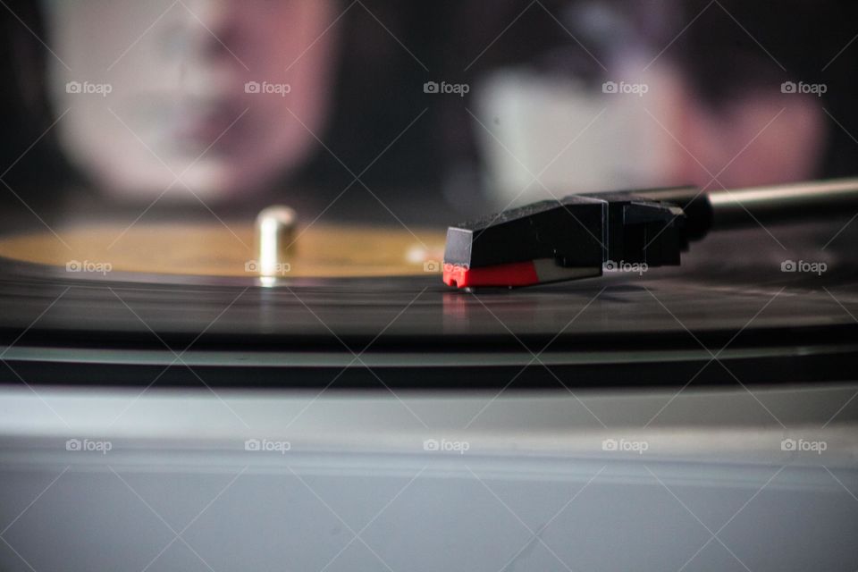 Needle spinning on a record