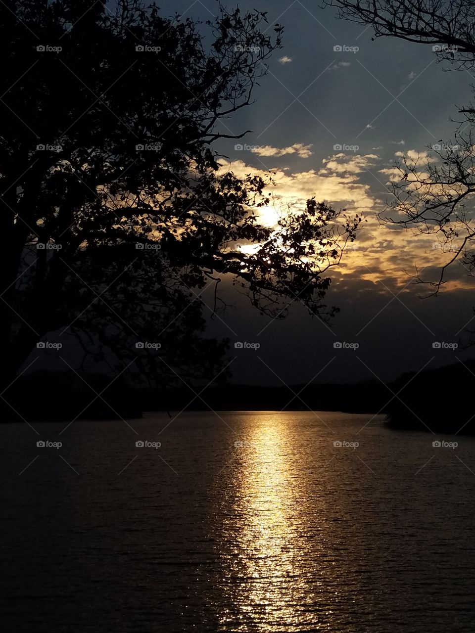 Sunlight reflected in lake