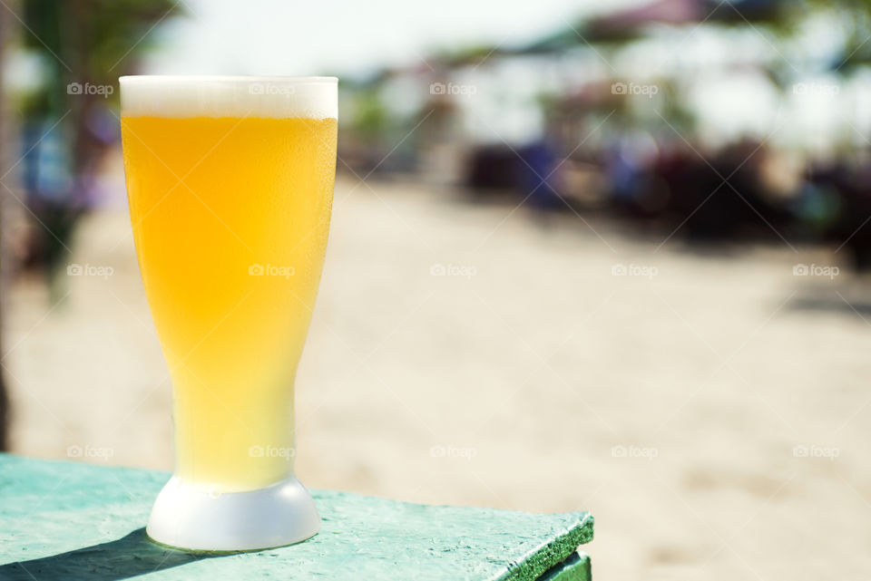 fresh beer and beach