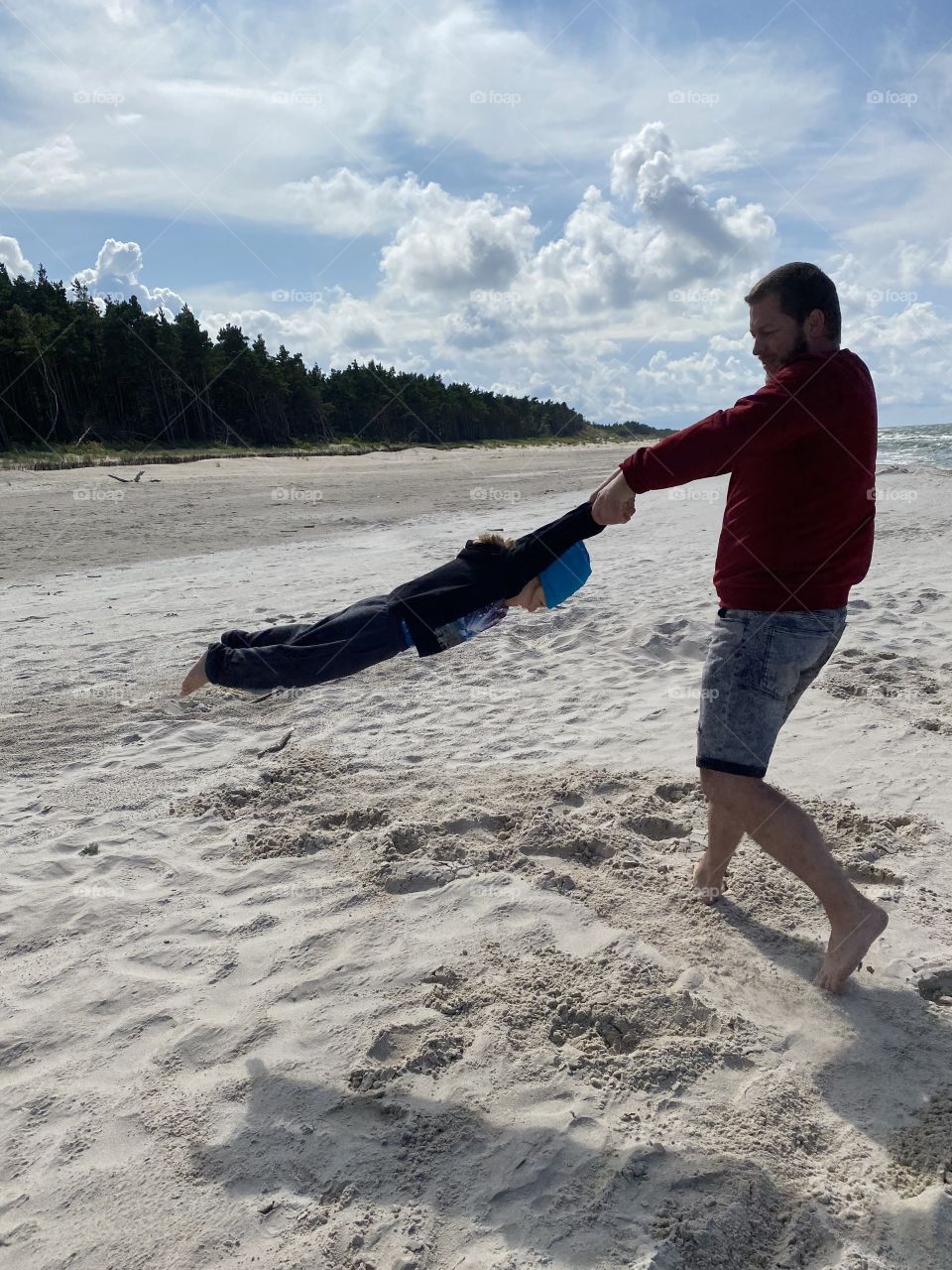 Having fun on the beach