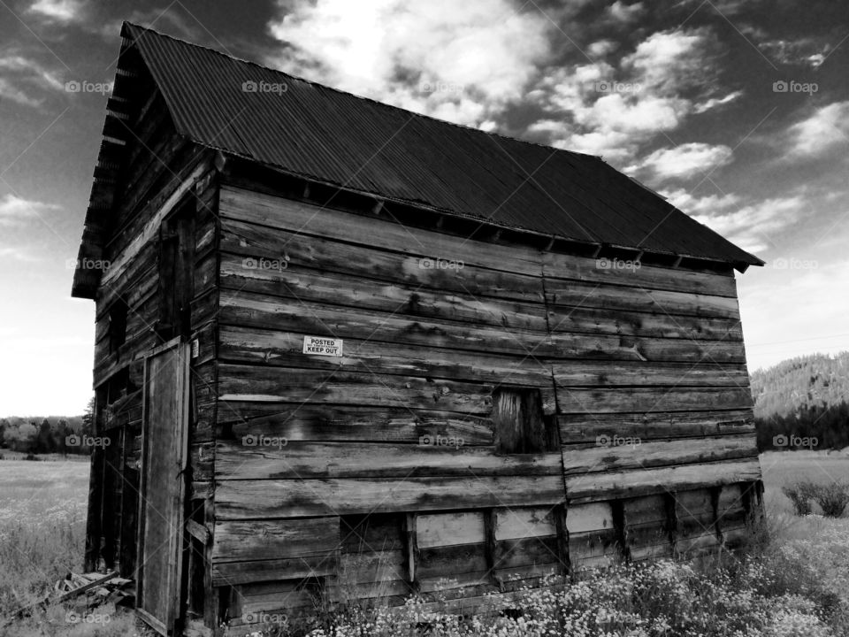 Old cabin in B&W 