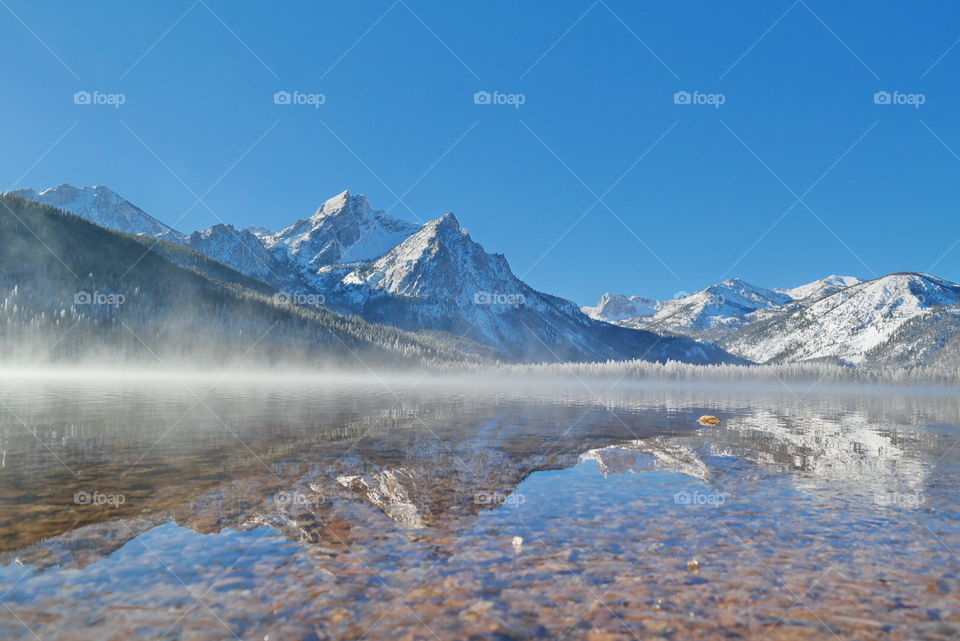 snow covered mountains