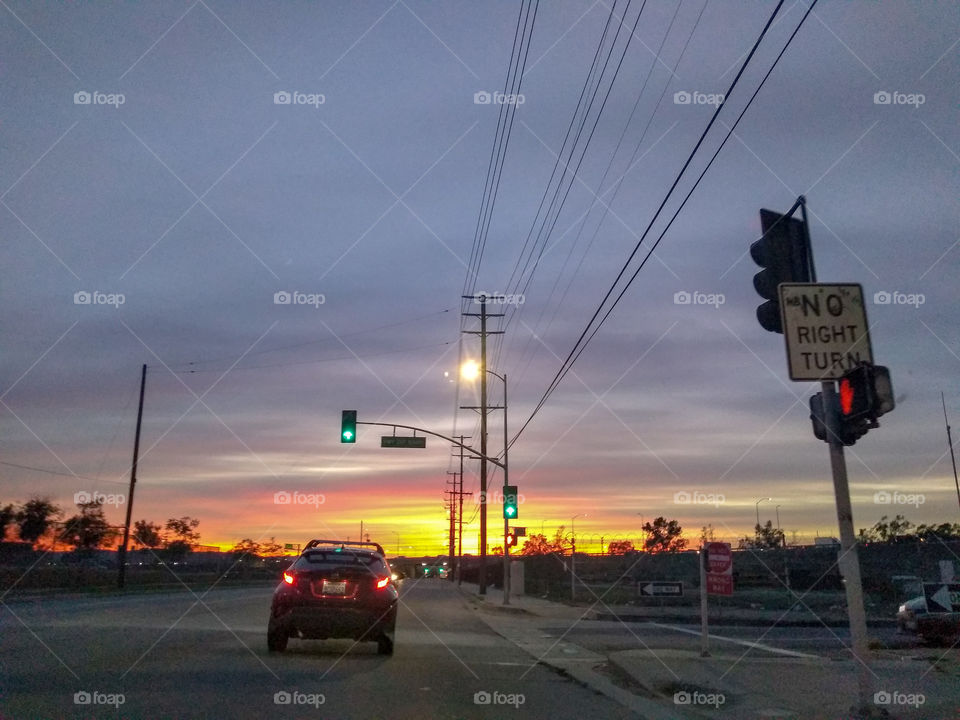 Valley Traffic Sunset