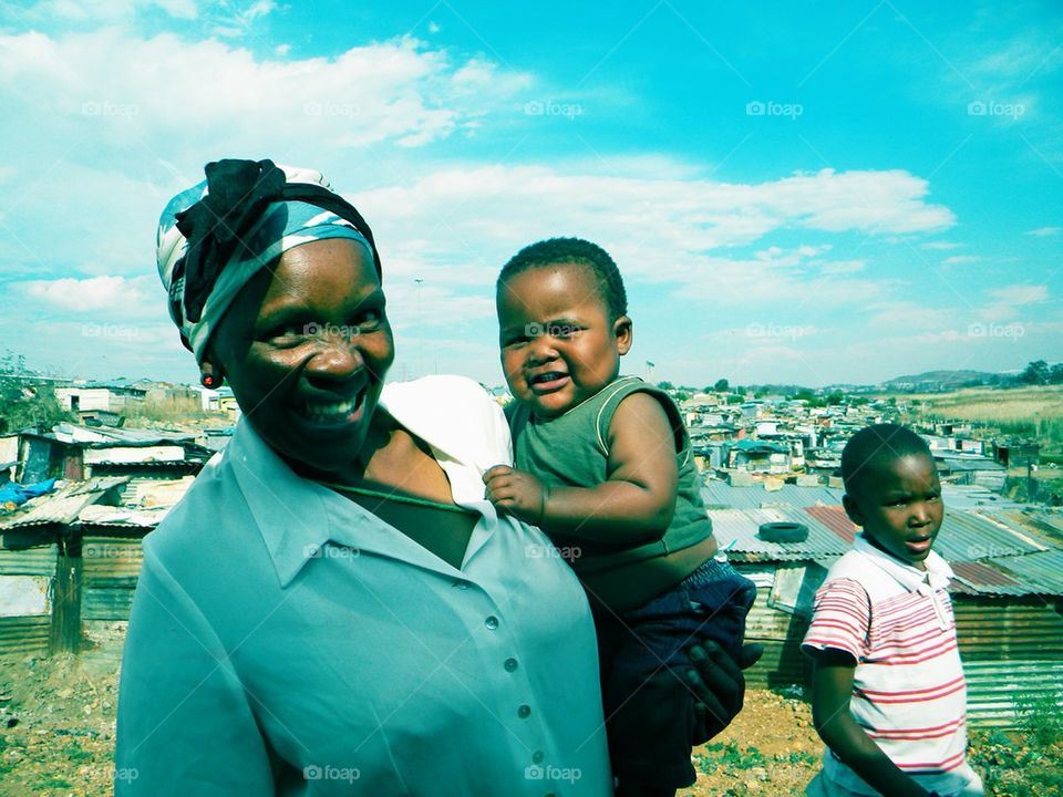 Mother and son, Soweto,  Johannesburg. 