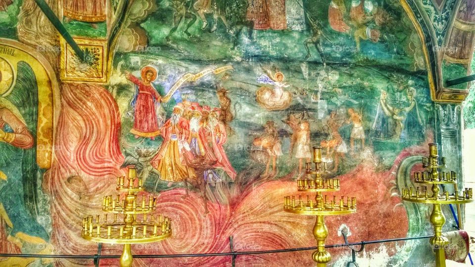 frescoes, fresco, judgment, universal, monastery, Troyan, Bulgaria, Dormition,