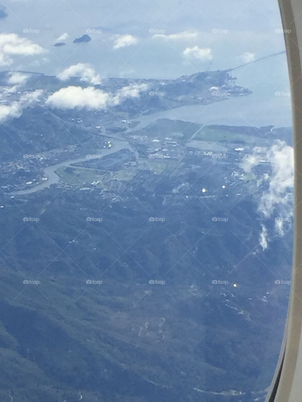 A view of San Fransisco, California from The Plane