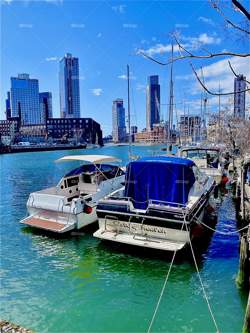 What looks like from the pages of a vacationing magazine with the vibrant turquoise blue color of the ocean is from right here at “Newtown Creek” by the “Pulaski Bridge” in Long Island City, Queens. 2023. Hypnotic Productions