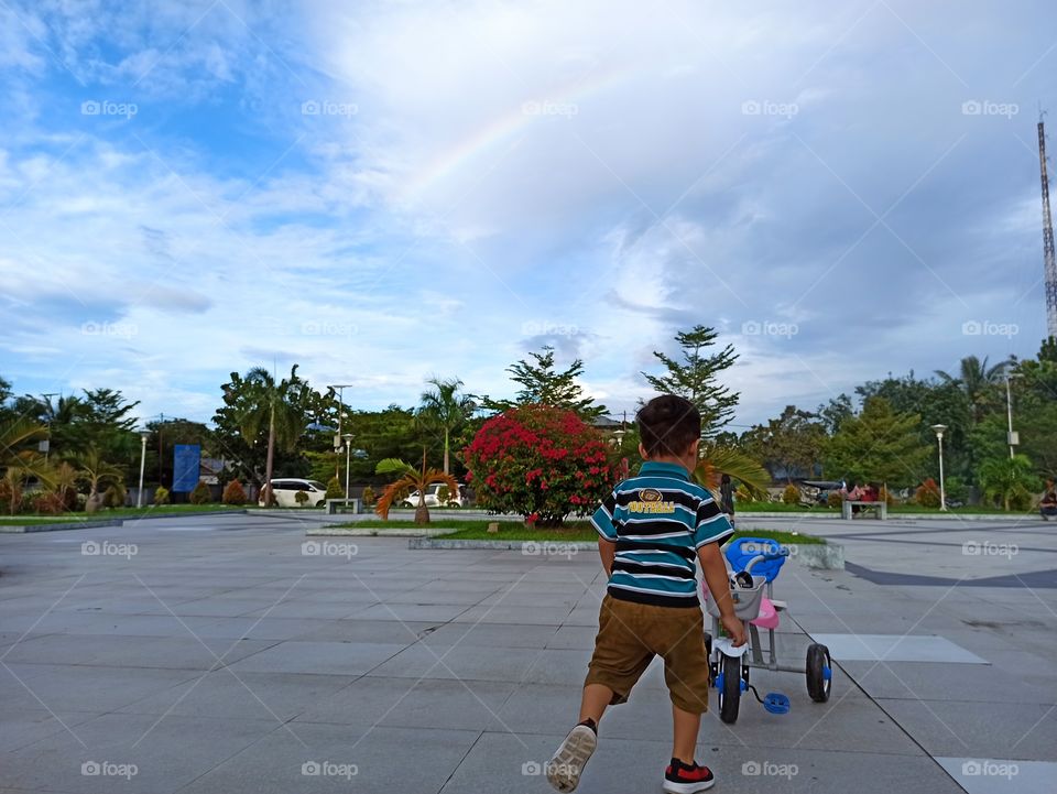 When I want to play with my bike, I see a rainbow
