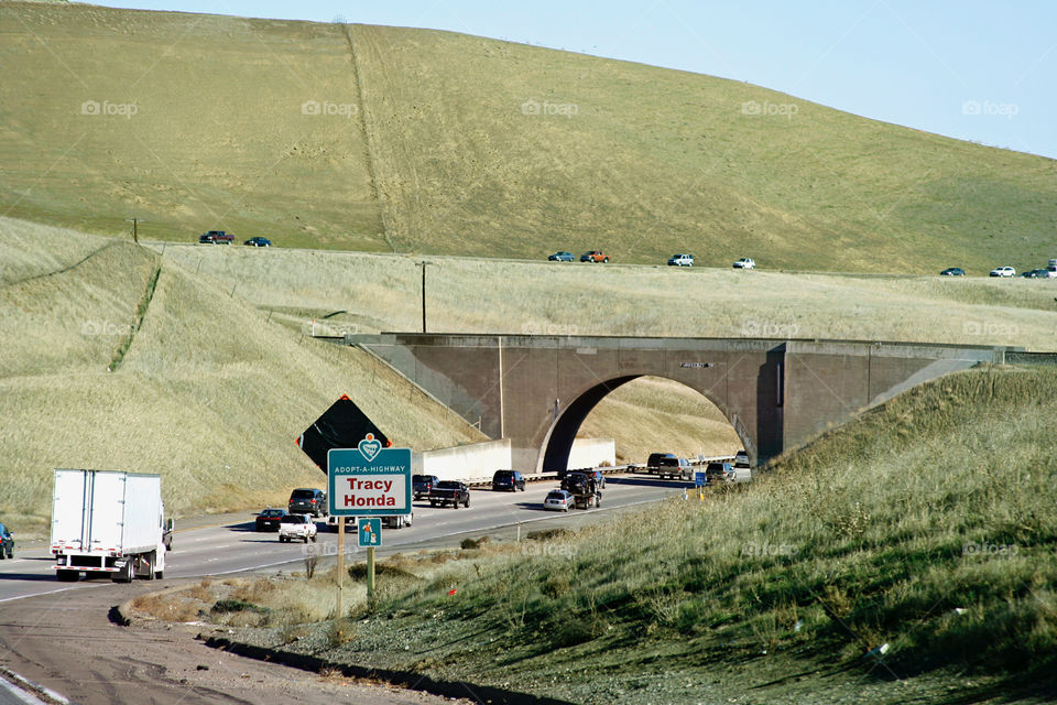 Freeway, countryside, tunnel 