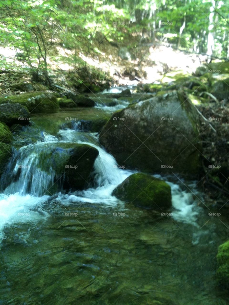 Mountain stream waterfall