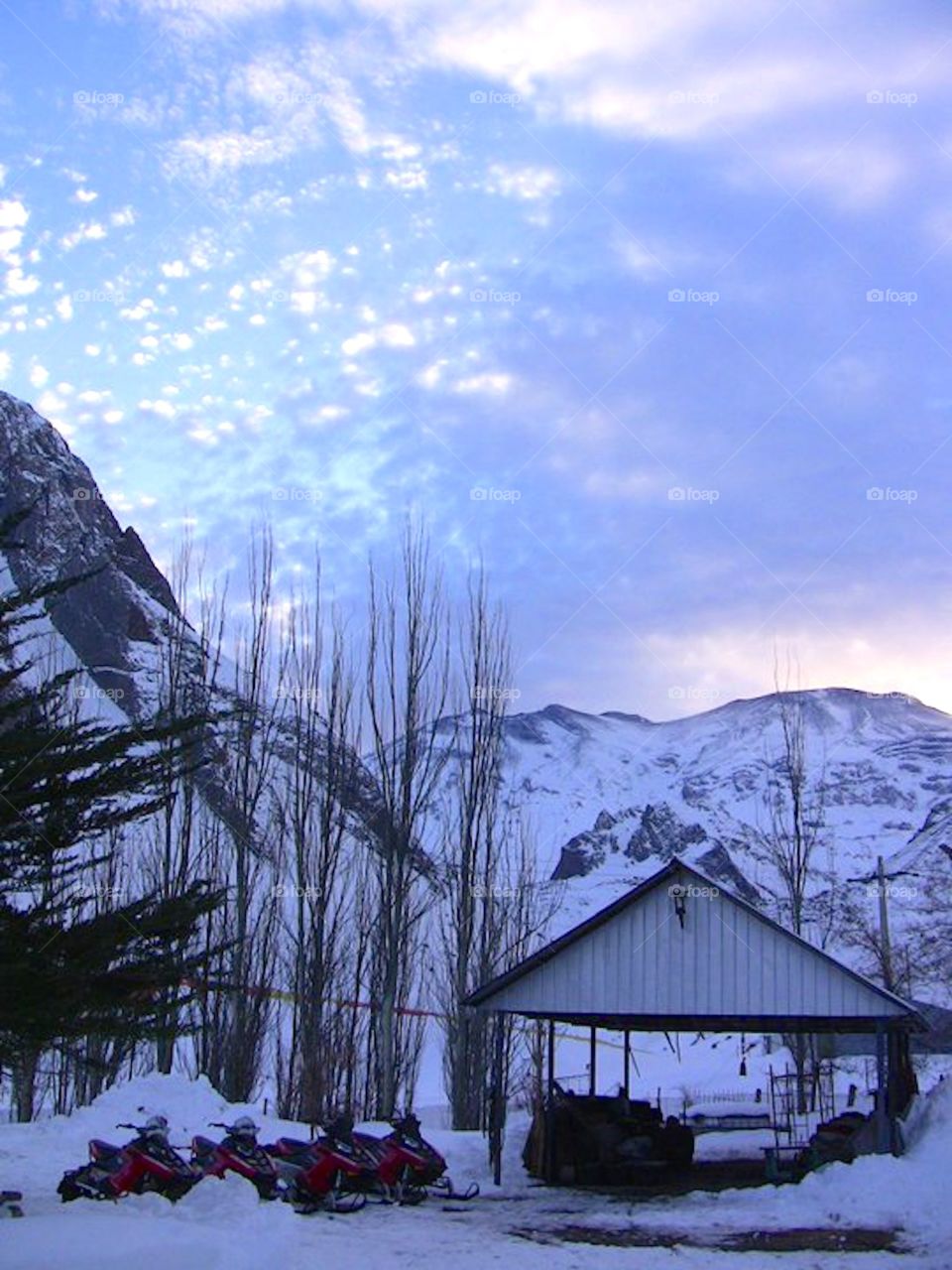 village in snow 