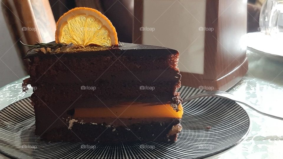 chocolate cake with orange