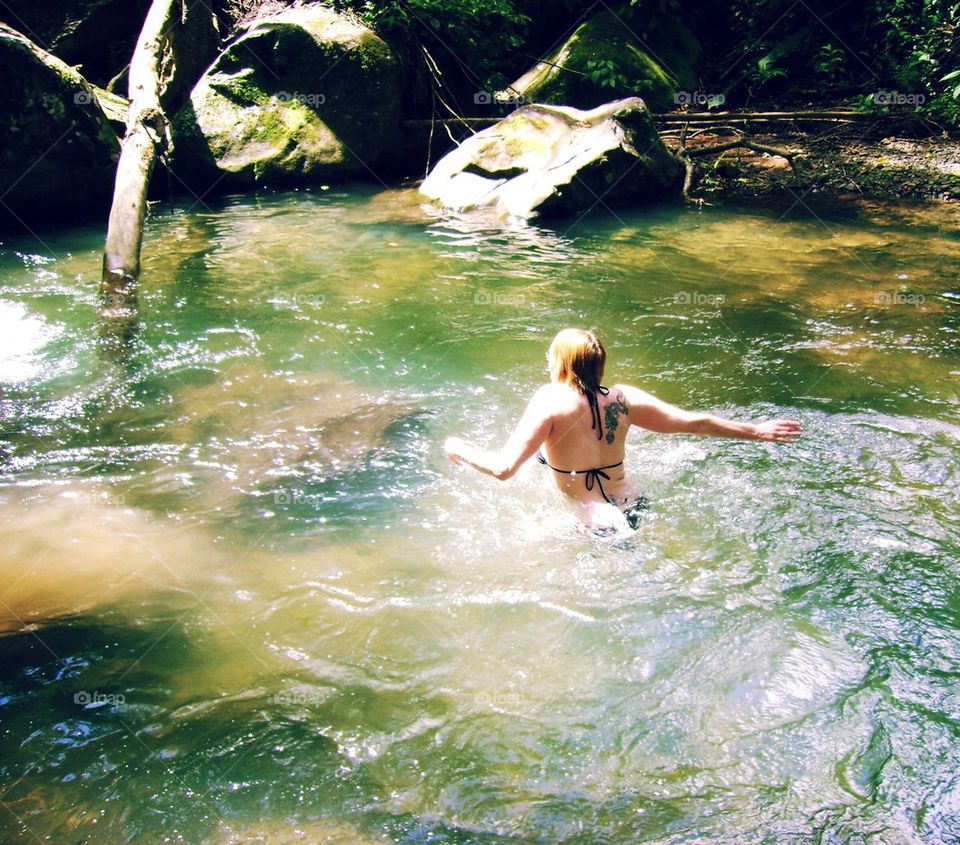 Dip in Dominica pool