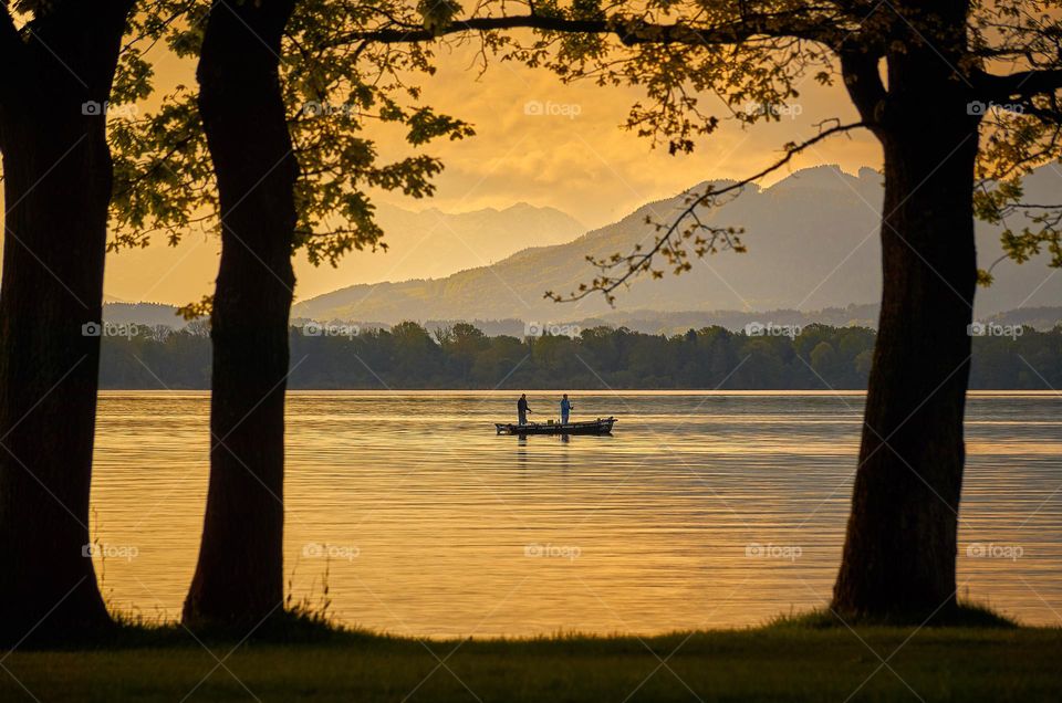 Beautiful mountain and lake scenery