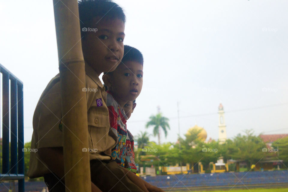 Close-up of Asian boys