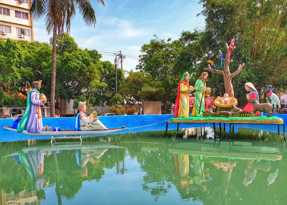 Representação do Natal com temas da Fauna Pantaneira.