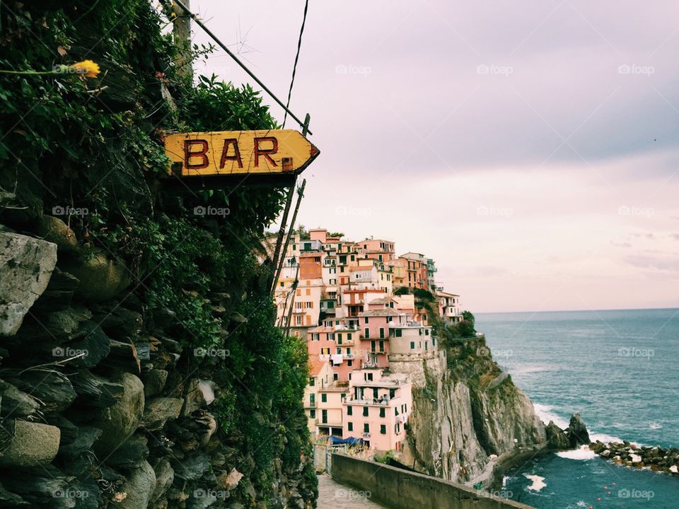 View of Riomaggiore in Italy