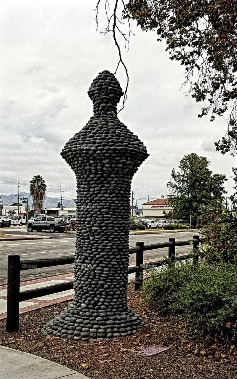 Vintage Stone Pillar in City Park!