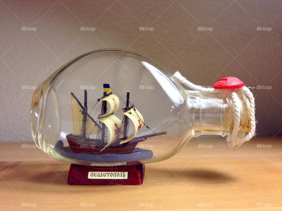 Souvenir. Ship in bottle 