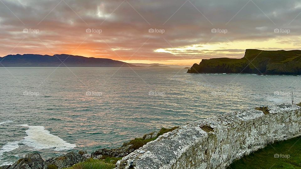 Sunset from Fanad lighthouse Donegal Ireland