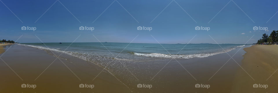 180 degre panoramic view of empty beach in Thailand