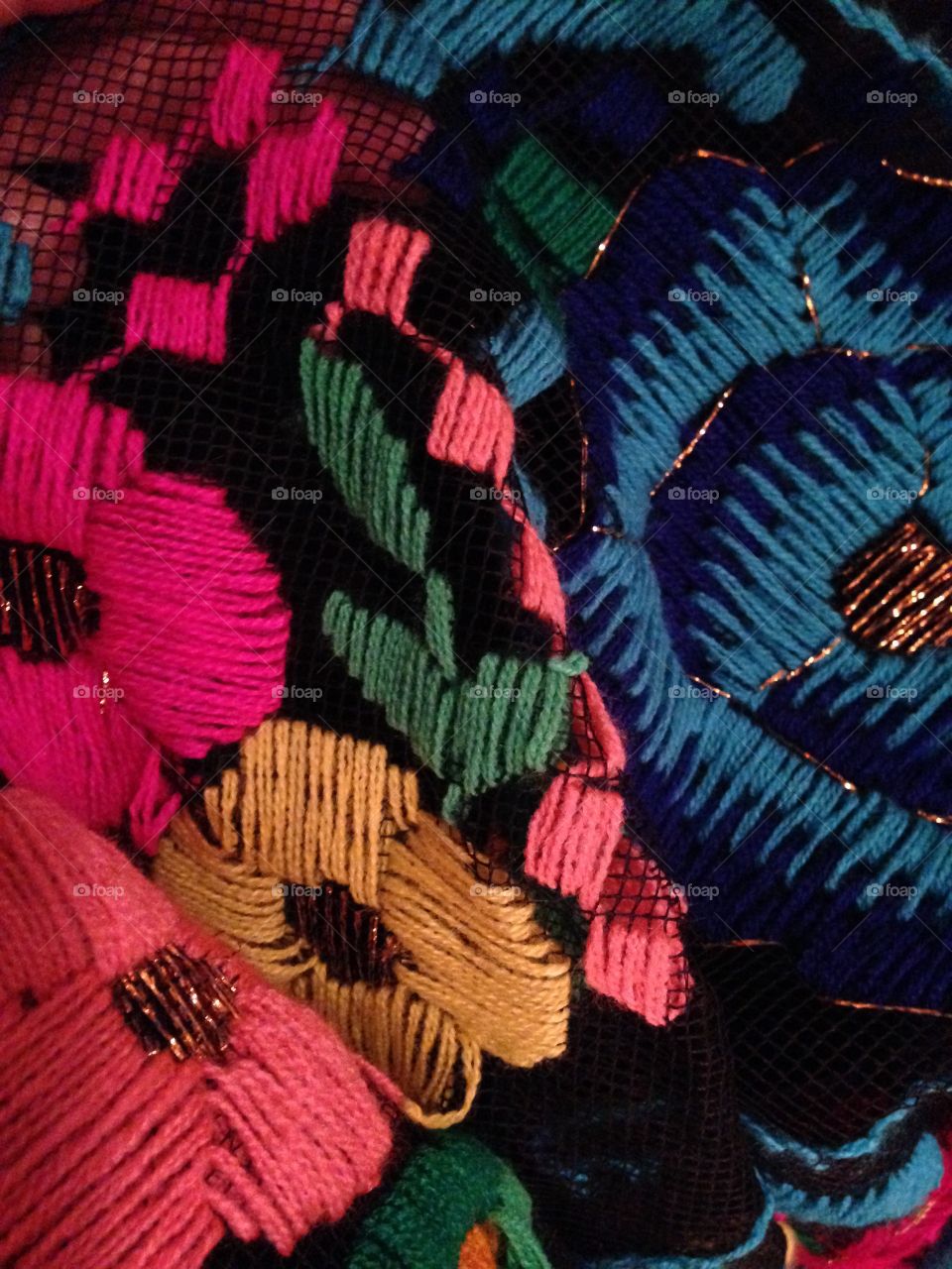 Embroidered flowers handcraft  