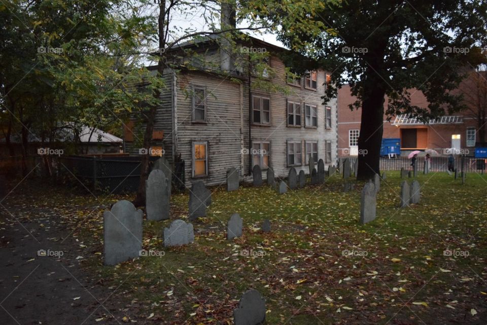 Cemetery in downtown Salem Massachusetts 
