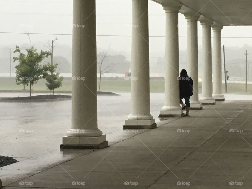 All alone in the rain