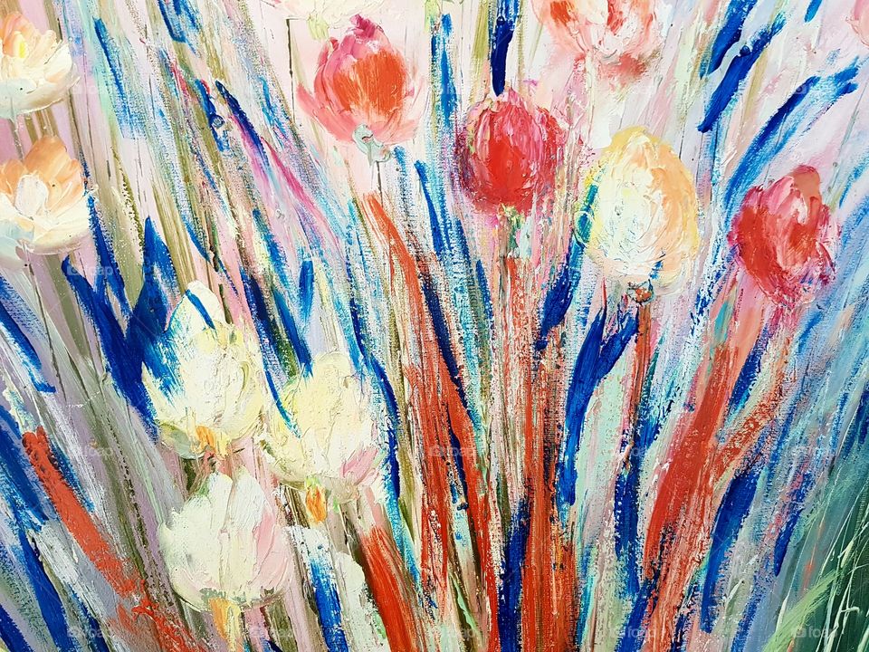 abstract colorful flowers