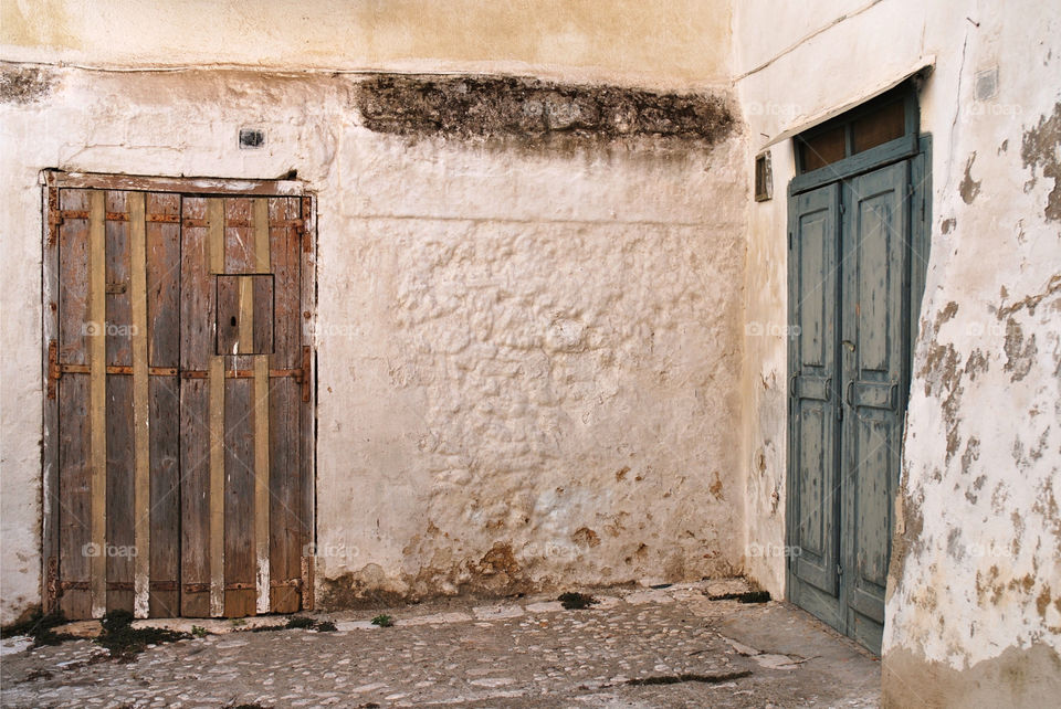 Old wooden doors