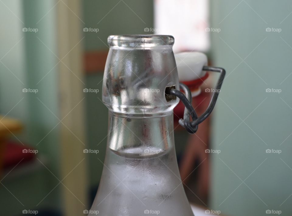 Glass bottle with water 