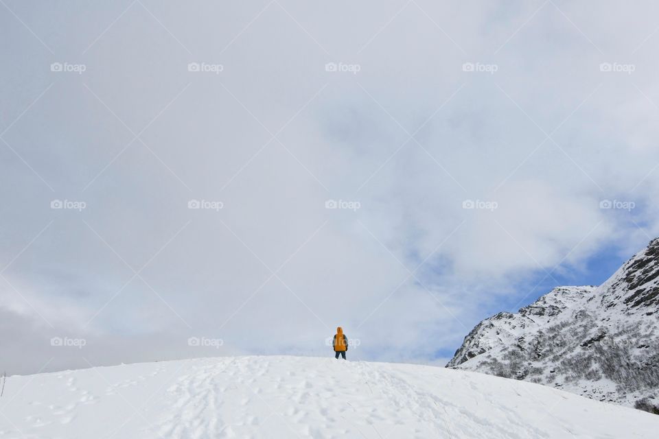 On top of the snow mountain!