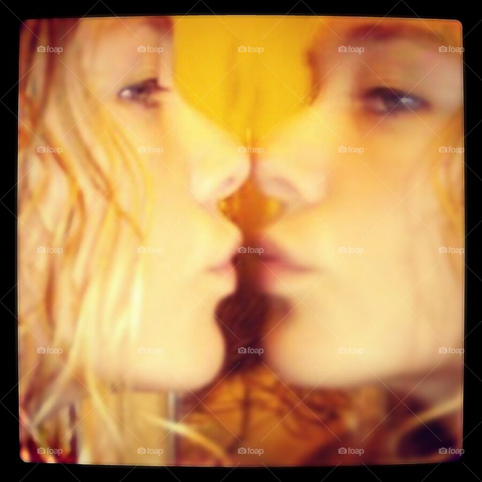 kissing reflections twins blonde by nicolle.halbrook