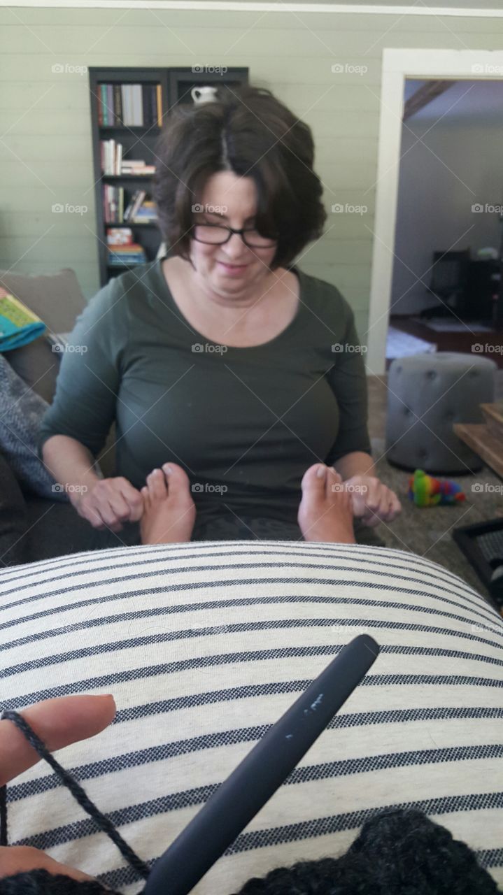Reflexology while crocheting.