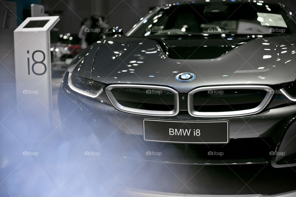 BMW i8 close up at Bangkok international motorshow 2017