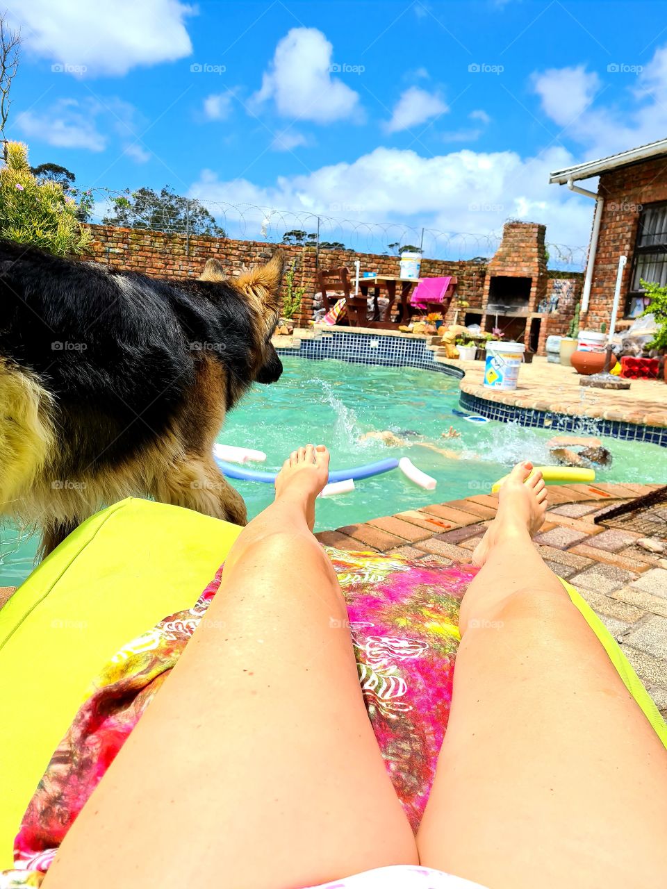 chilling by the pool
