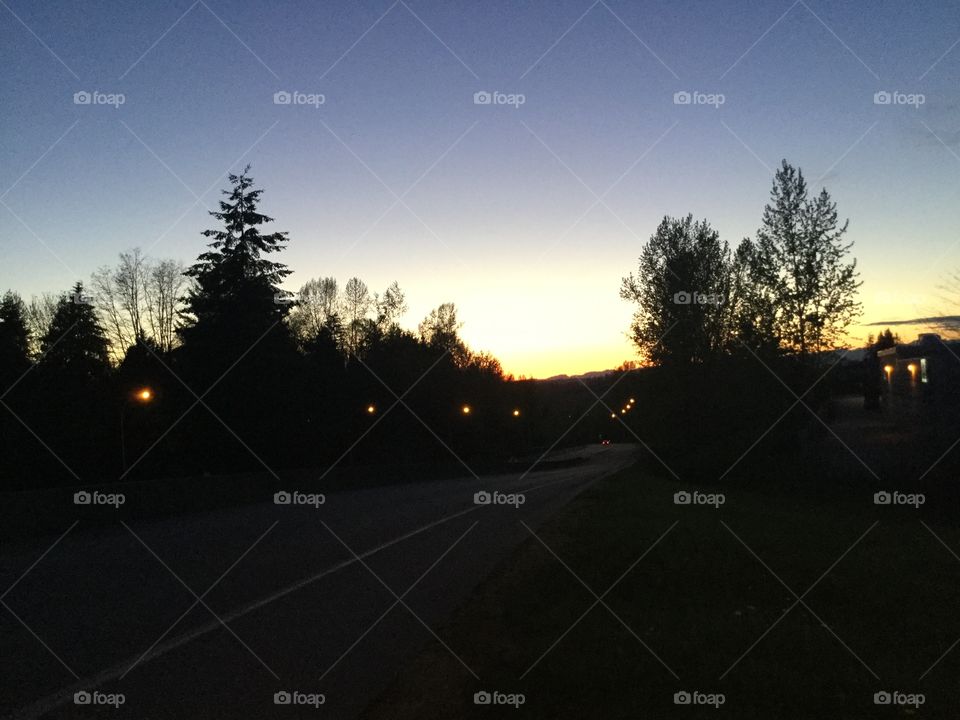 Sun Setting on the Town