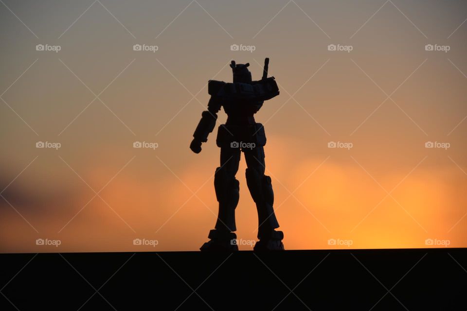 Gundam and Sunset