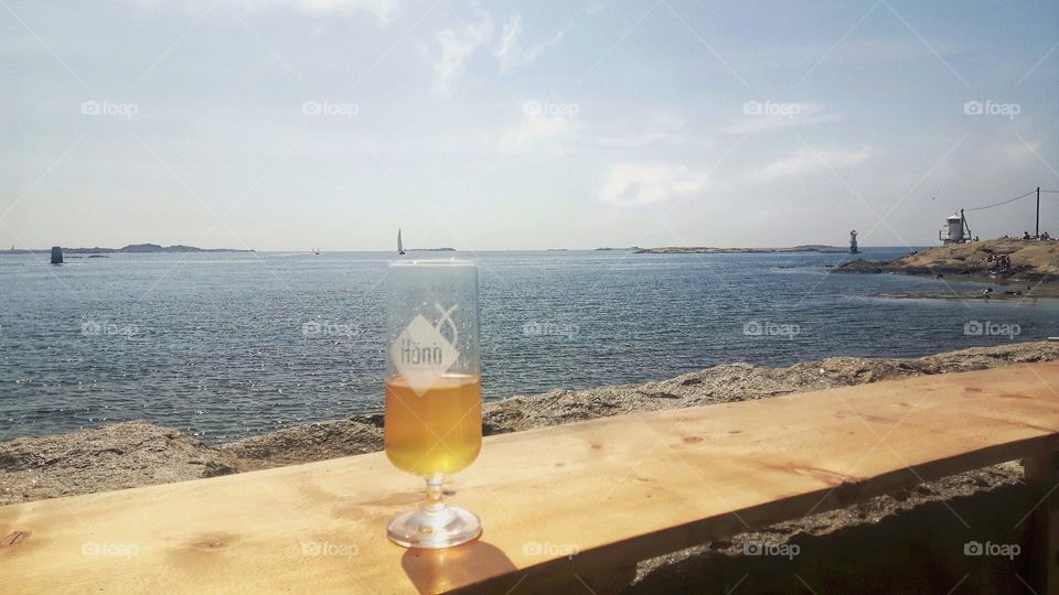 Beer with seaview