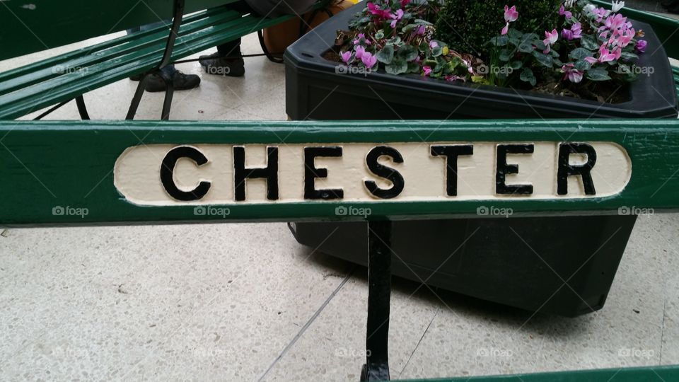 Chester station bench