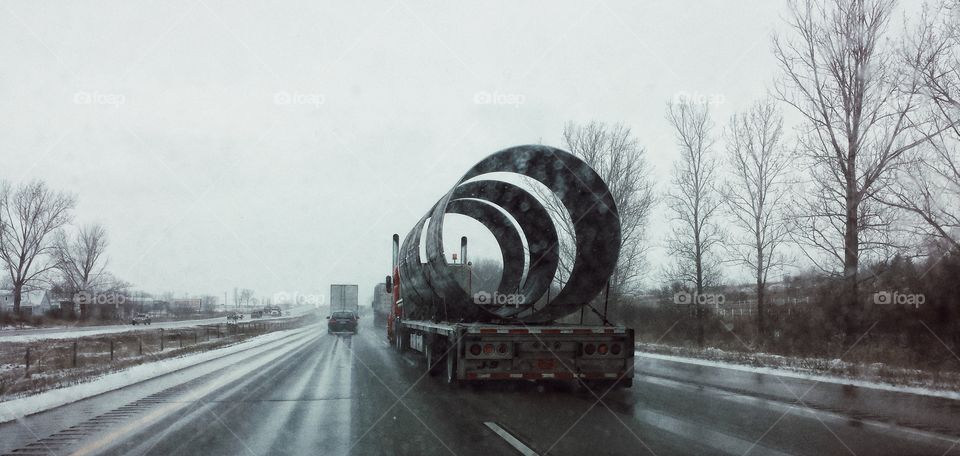 Semi Hauling Steel Coil