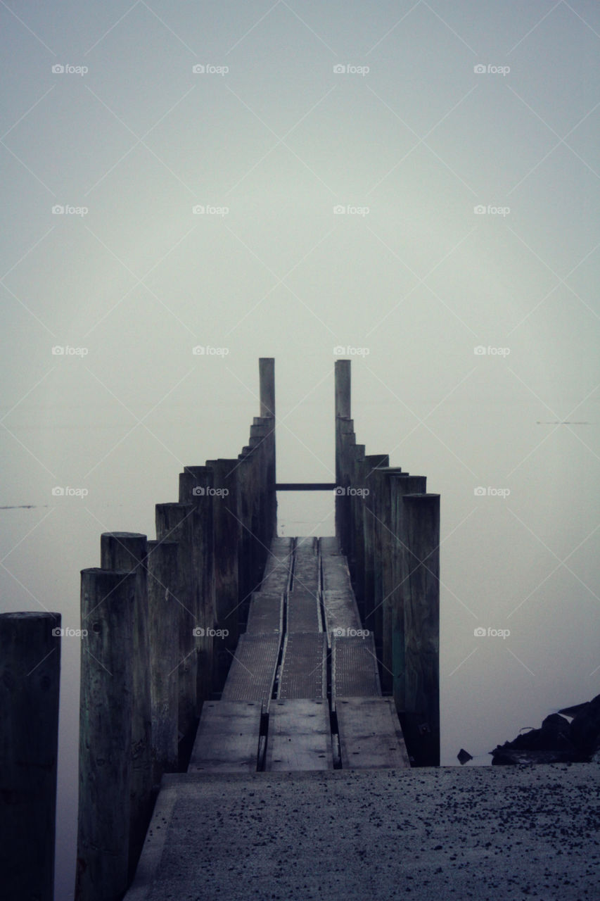 Wharf in the fog
