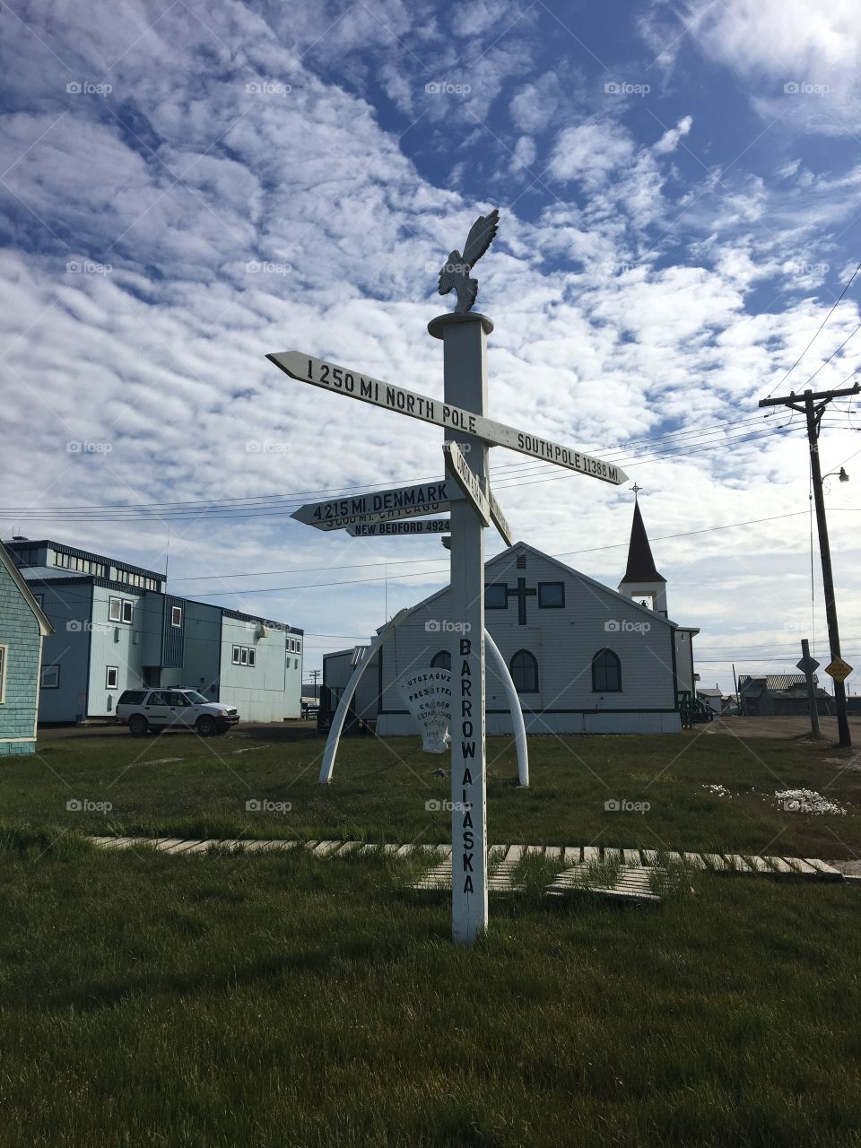 Barrow Signpost and Church