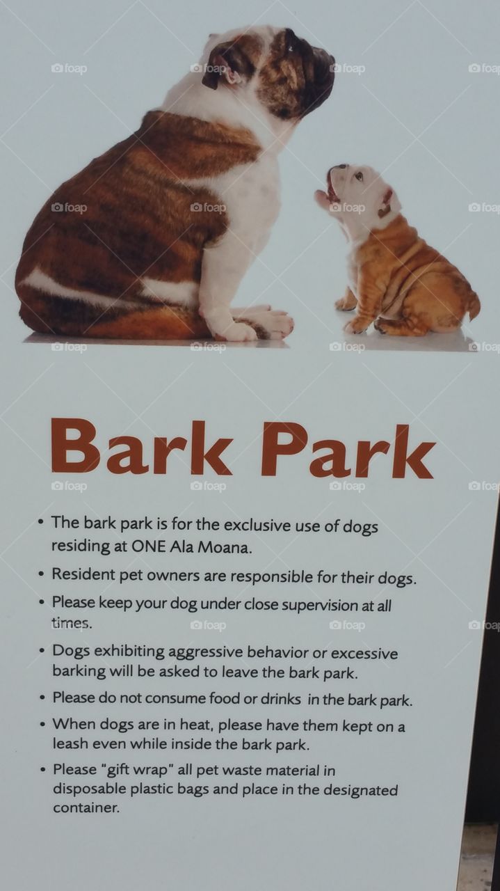 Bark Park Rules