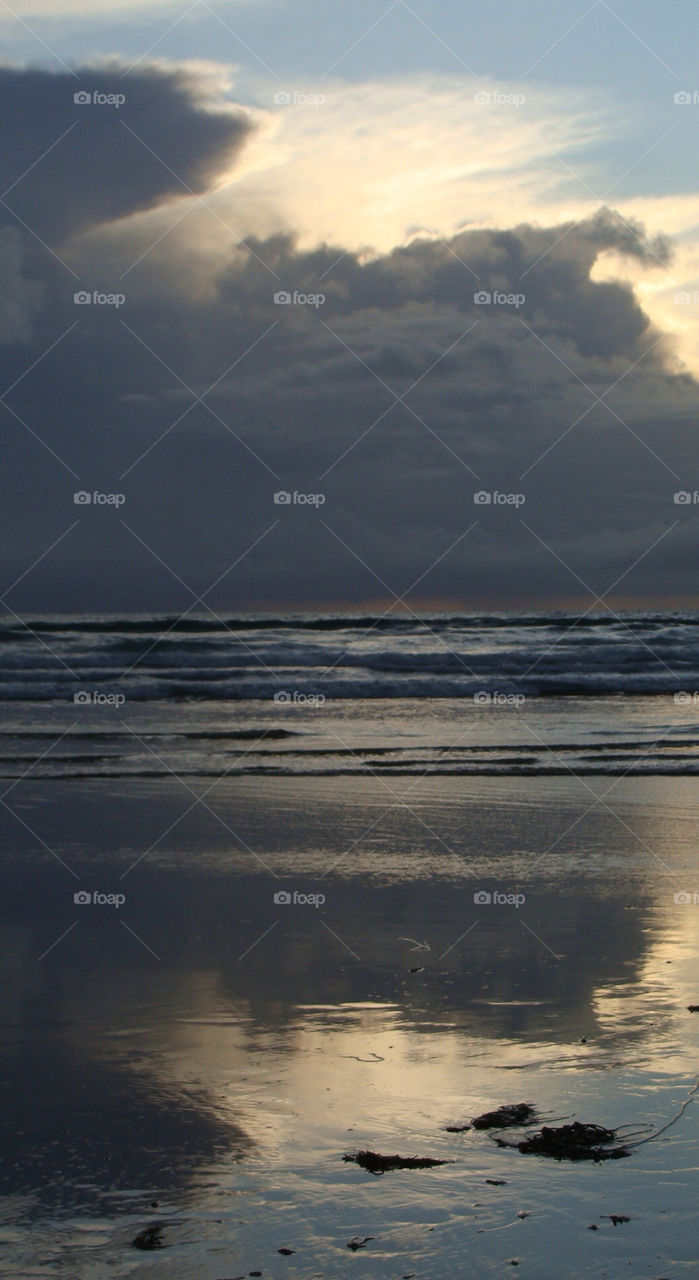 Cornish beach at night