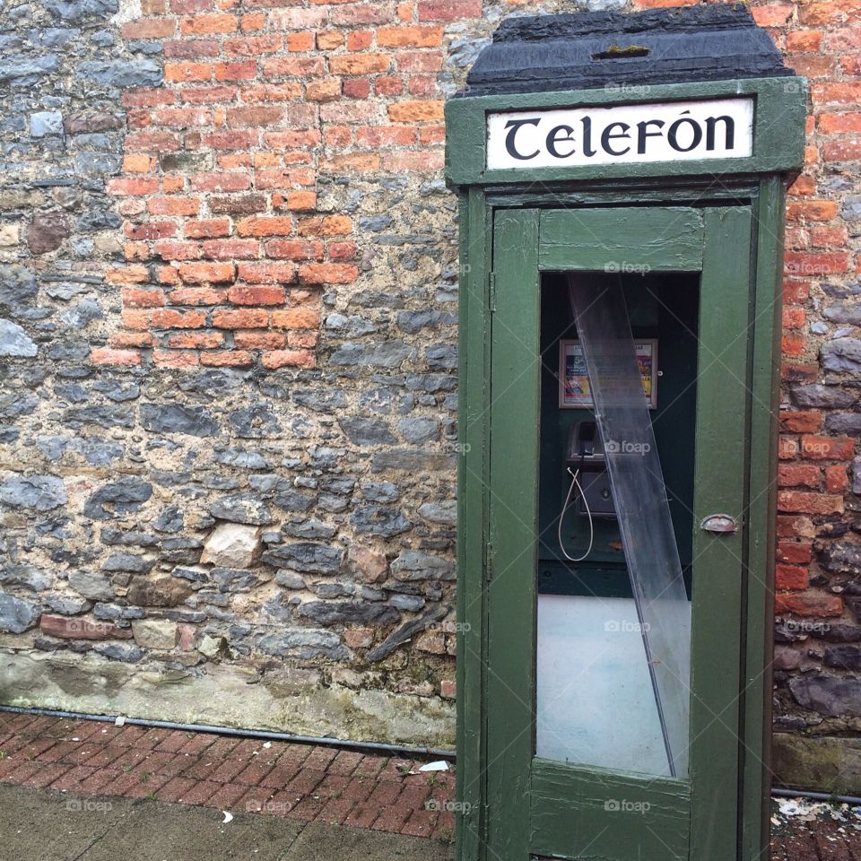 Irish phone booth. Phone booth in Shannon, Ireland 